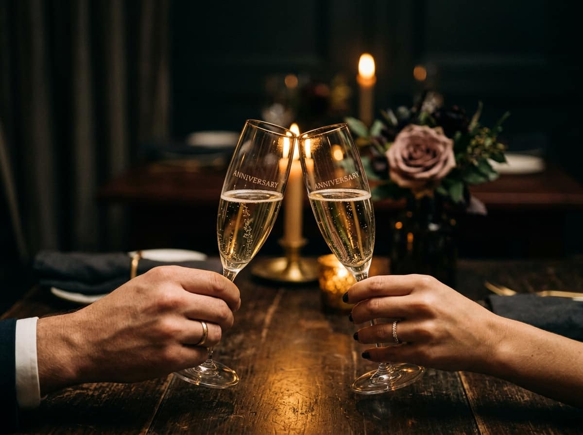Celebrating couple — digital anniversary invitation
