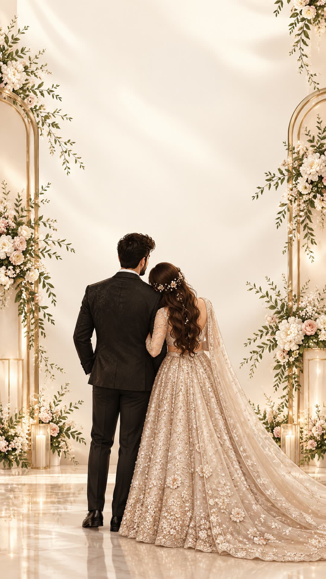 Luxury Ivory Reception — live Wedding · Reception invitation on mobile