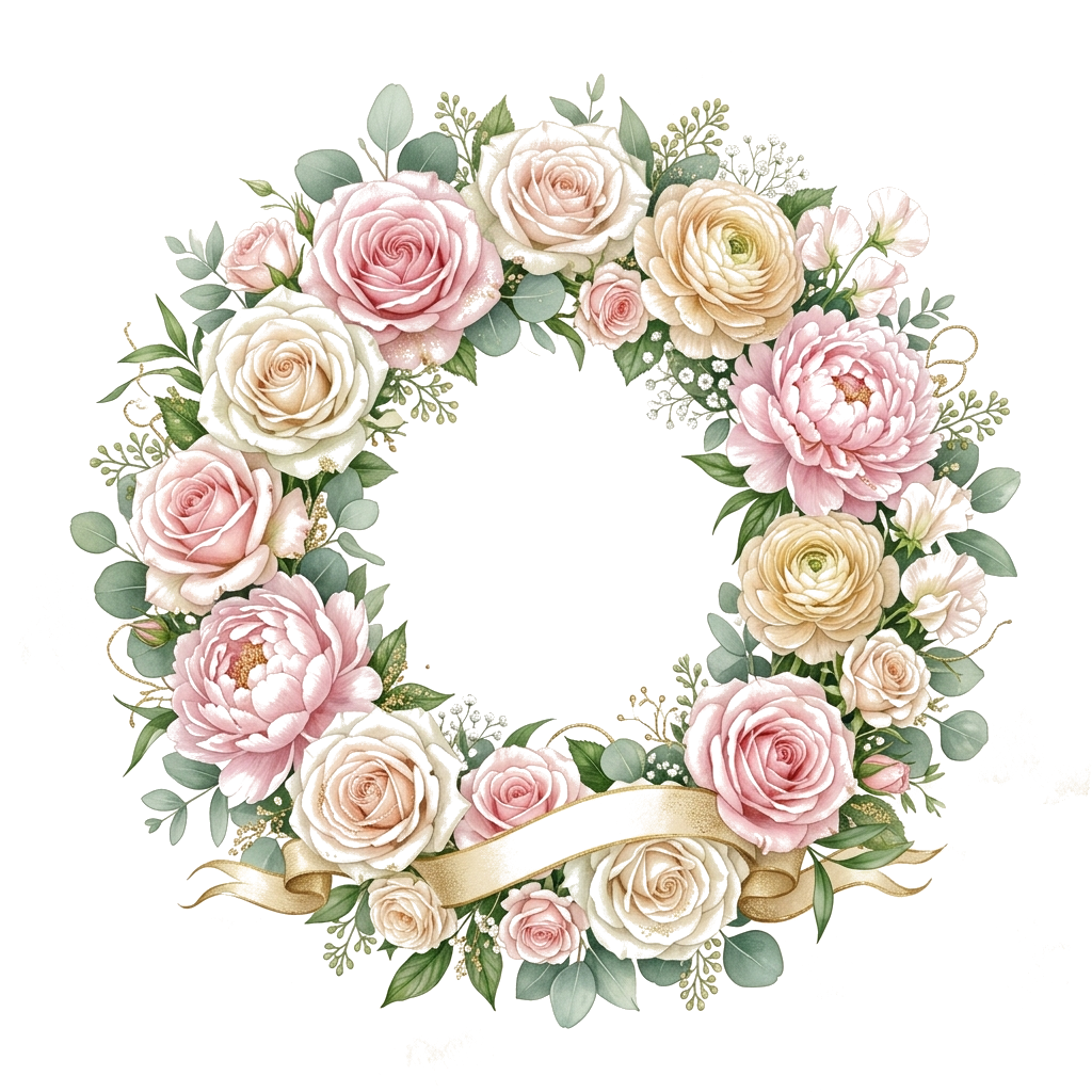 Fresh Floral Wedding Crest