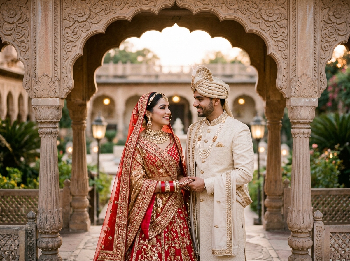 Regal vows under the pavilion